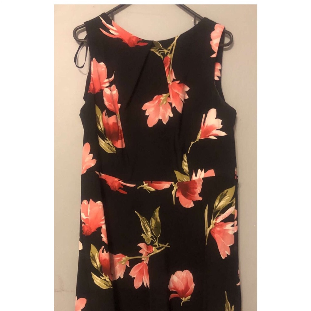Black dress with red flowers